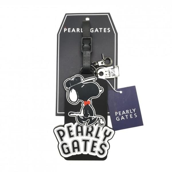 新品】パーリーゲイツ×PEANUTS ネームタグ 黒×白 スヌーピーゴルフ