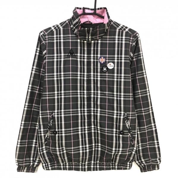 超美品】ルコック 中綿ジャケット グレー×ピンク チェック 薄手