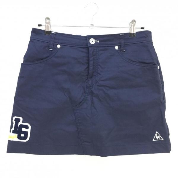【美品】ルコックゴルフ スカート ネイビー×白 内側インナーパンツ ストレッチ レディース 13 ゴルフウェア le coq sportif