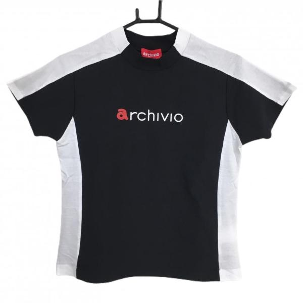 アルチビオ archvio 半袖　シャツ archivio 【新品】アルチビオ 半袖ハイネックシャツ 黒×白 吸汗