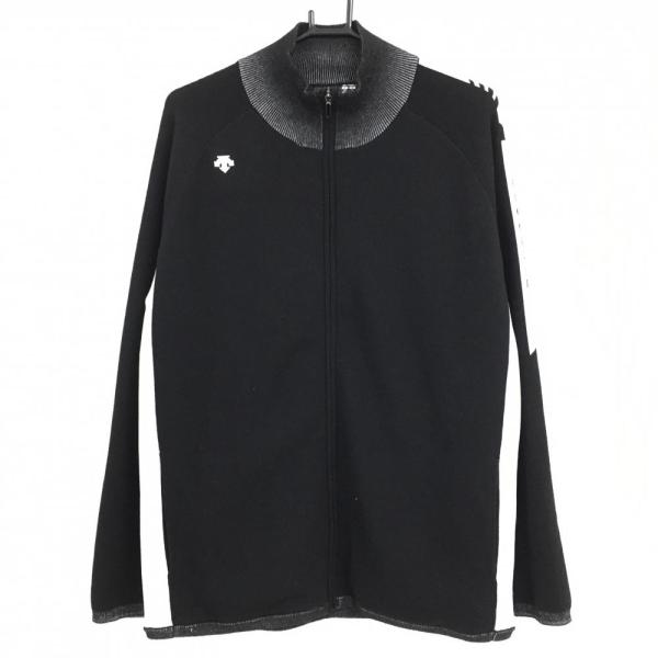 DESCENTE GOLF デサントゴルフ ニットジャケット 黒×白 裏地付き DESCENTE GOLF デサントゴルフ ニットジャケット 黒×白 裏地付き