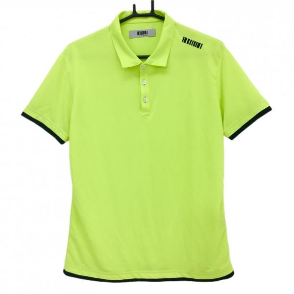 超美品】フィルコッド 半袖ポロシャツ 蛍光イエロー×黒 重ね着風