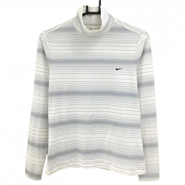 NIKE（ナイキ） ナイキゴルフ 長袖ハイネックシャツ 白×黒×ブルー