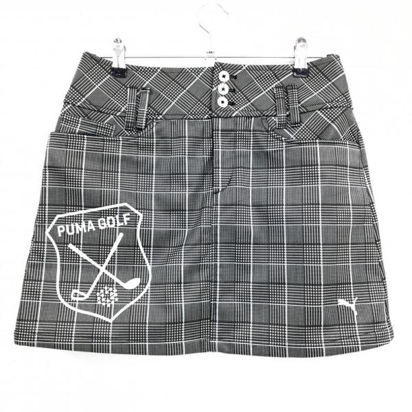 PUMA（プーマ） 【超美品】プーマ スカート 黒×白 チェック柄 ロゴ