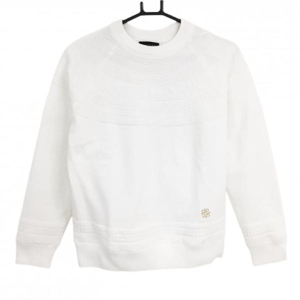 St ANDREWS セントアンドリュース セーター 白 編地模様 裏地付 ニット