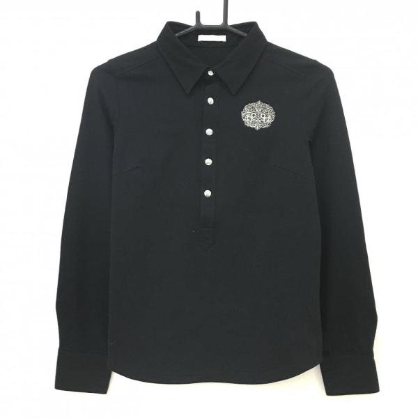 Heal Creek（ヒールクリーク） 長袖ポロシャツ 黒 ボタンシルバー