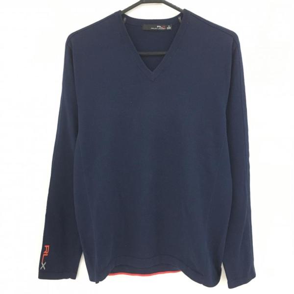 RLX RLXラルフローレン セーター ネイビー コットン混 Vネック