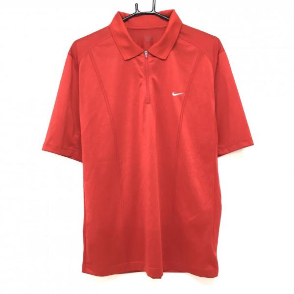 NIKE（ナイキ） 【美品】ナイキ 半袖ポロシャツ レッド×白 ハーフ
