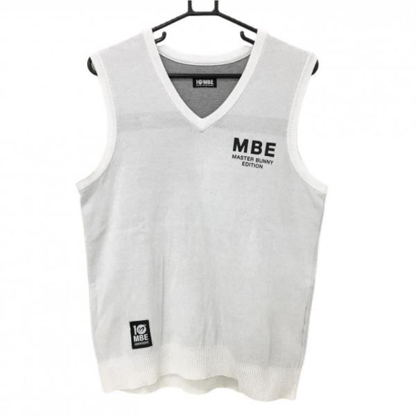 マスターバニーエディション　4/M カシミヤ混　ニットベスト　ホワイト マスターバニーエディション 4/M カシミヤ混 ニットベスト