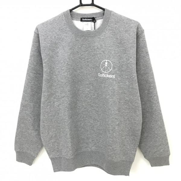 新品！ゴルフィッカーズ　トレーナー　XL 新品】ゴルフィッカーズ トレーナー 杢グレー 後ビッグプリント 裏起毛