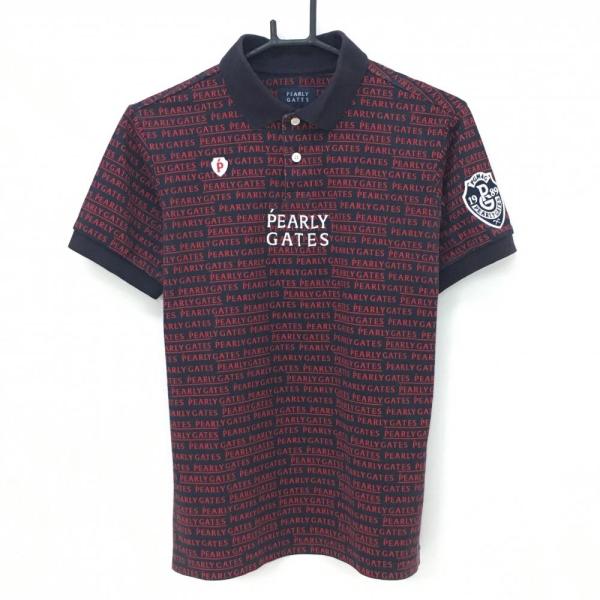 PEARLY GATES パーリーゲイツ 半袖ポロシャツ ネイビー×レッド