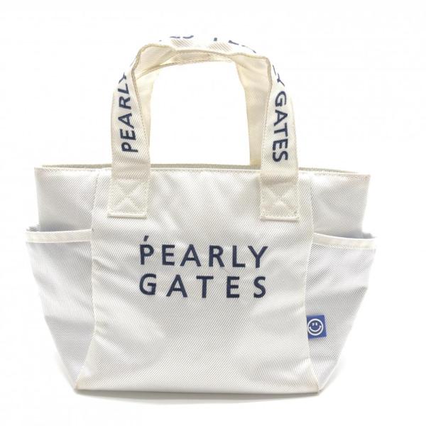 PEARLY GATES パーリーゲイツ カートバッグ 白×ネイビー ロゴ刺しゅう  
