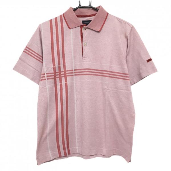 中古美品　バーバリー　ゴルフ　半袖ポロシャツ　赤　Ｍ BURBERRY（バーバリー） 【美品】バーバリーゴルフ 半袖ポロシャツ