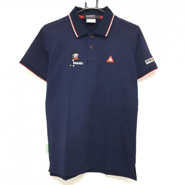 LE COQ SPORTIF 長袖ポロシャツ ネイビー/レッド/ホワイト　4L LE COQ SPORTIF 長袖ポロシャツ ネイビー/レッド/ホワイト 4L