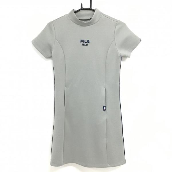 FILA ゴルフテニスケーブル編みベスト グレーレディースMサイズ FILA GOLF 【超美品】フィラゴルフ 半袖ハイネックワンピース グレー