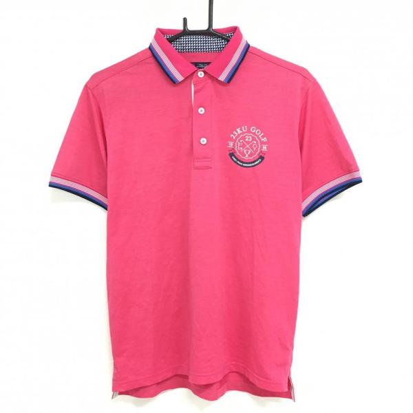 23区GOLF 【超美品】23区ゴルフ 半袖ポロシャツ ピンク×ネイビー 襟