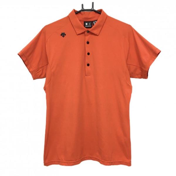 DESCENTE GOLF 【美品】デサントゴルフ 半袖ポロシャツ レッドオレンジ