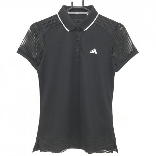 アディダス　黒　レディースMサイズ　長袖ポロシャツ　ストレッチ　新品　ゴルフ adidas ポロシャツ ポロ COLD.RDY ハーフジップ 長袖ストレッチ