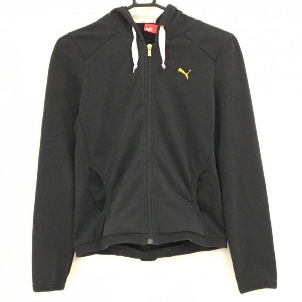 プーマ ジップパーカー 黒 ロゴ刺しゅう ジャケット レディース L ゴルフウェア PUMA
