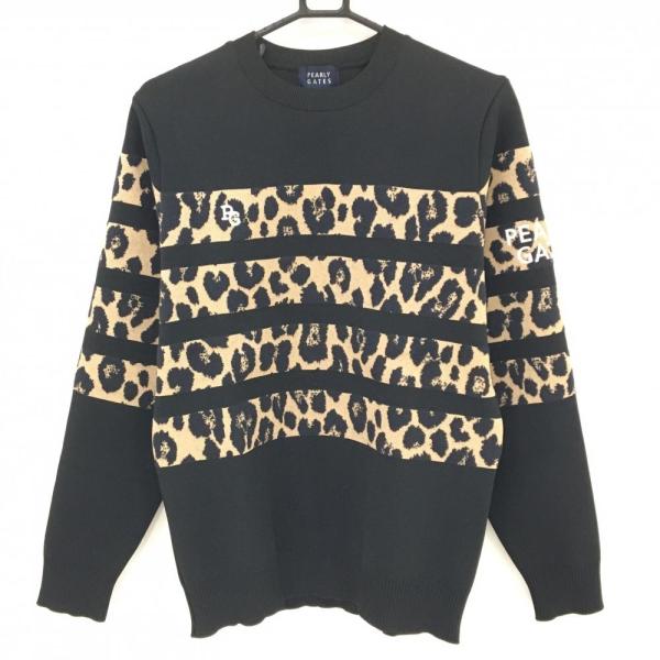 PEARLY GATES 【新品】パーリーゲイツ セーター 黒×ブラウン 一部