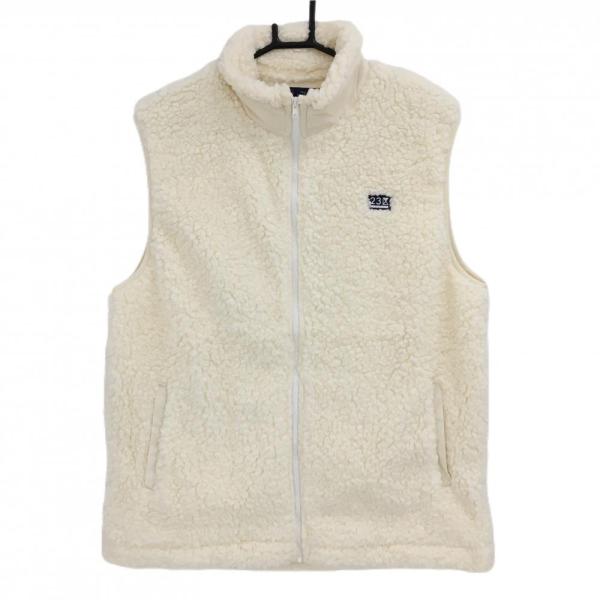 23区GOLF 【超美品】23区ゴルフ ボアベスト アイボリー ラバーロゴ