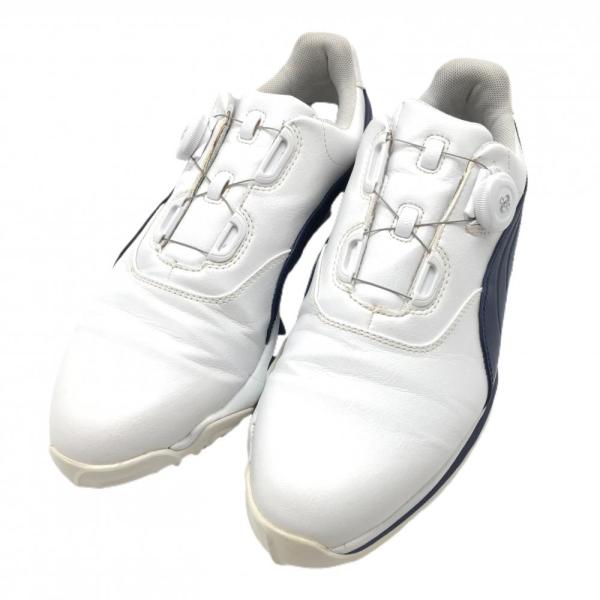 Puma ゴルフシューズ ネイビー BOA PUMA（プーマ） 【美品】プーマ ゴルフシューズ 白×ネイビー 18866102