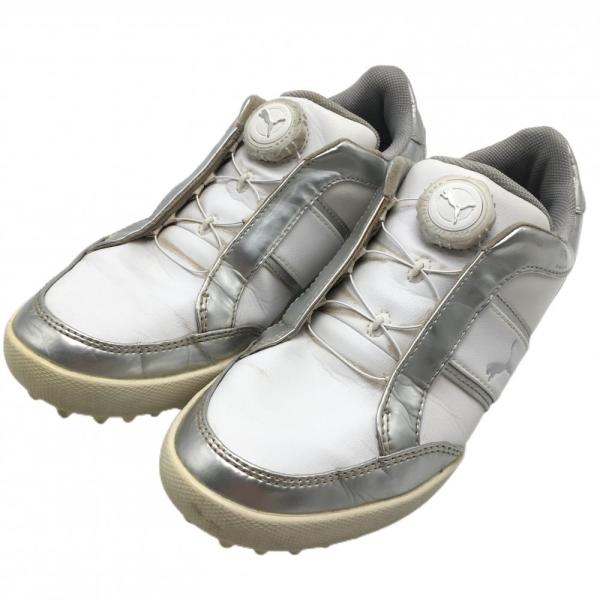 PUMA（プーマ） ゴルフシューズ 白×シルバー 193527-05 スパイクレス