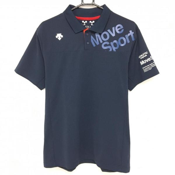 descente ネイビー ポロシャツ 半袖　ゴルフ　ウェア DESCENTE（デサント） 【超美品】デサント 半袖ポロシャツ ネイビー