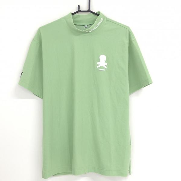 MARK＆LONA ハイネック 半袖 48 美品 MARK&LONA マークアンドロナ 半袖ハイネックシャツ ブルー