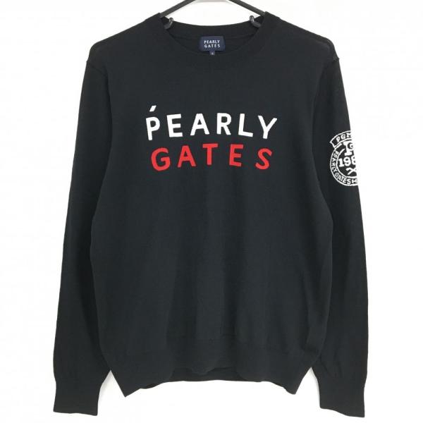 PEARLY GATES 【超美品】パーリーゲイツ セーター 黒×白×レッド ニット