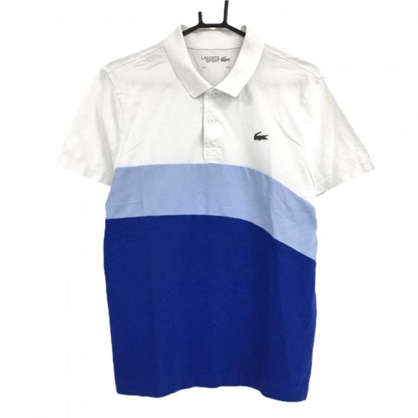 【新品未使用品】LACOSTE/ホワイト/半袖ポロシャツ/US M/FR4 LACOSTE 【超美品】ラコステスポーツ 半袖ポロシャツ 白×ブルー