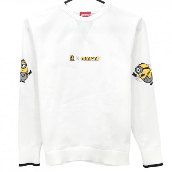 【美品】アルチビオ×MINIONS セーター 白×イエロー ミニオンズ ニット  レディース 36(S) ゴルフウェア archivio archivio（アルチビオ） 【美品】アルチビオ×MINIONS セーター 白