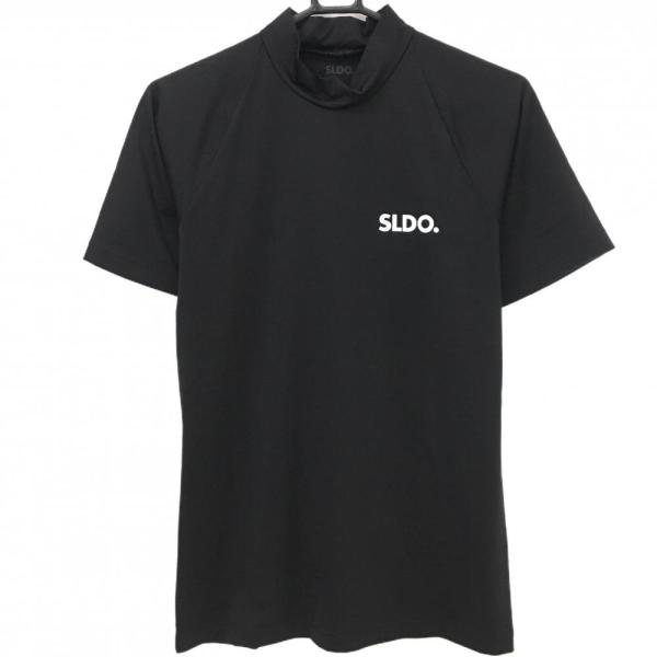 SLDO.（エスルド） 半袖ハイネックシャツ 黒 ロゴ白 メンズ M ゴルフ