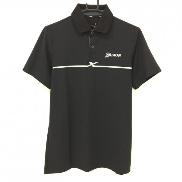 古着 SRIXON スリクソン ポロシャツ ゴルフ半袖 Lサイズ 黒×灰 まN1 SRIXON 【新品】スリクソンバイデサント 半袖ポロシャツ 黒×ライト