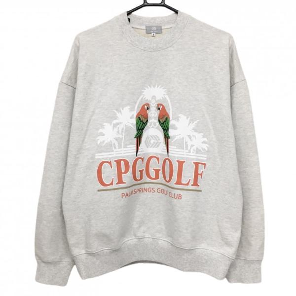 新品未使用CPG GOLF レッド クルーネックトレーナー CPG GOLF 【未使用品】CPG トレーナー 杢ライトグレー×サーモンピンク