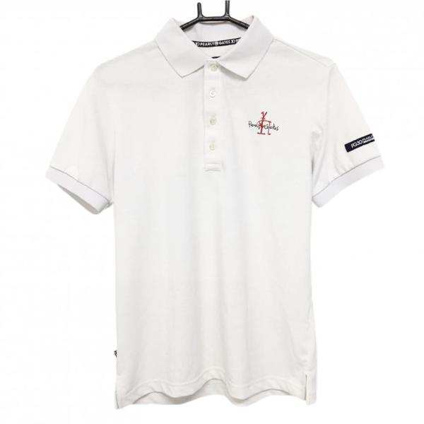 PEARLY GATES（パーリーゲイツ） 半袖ポロシャツ 白×レッド×ネイビー