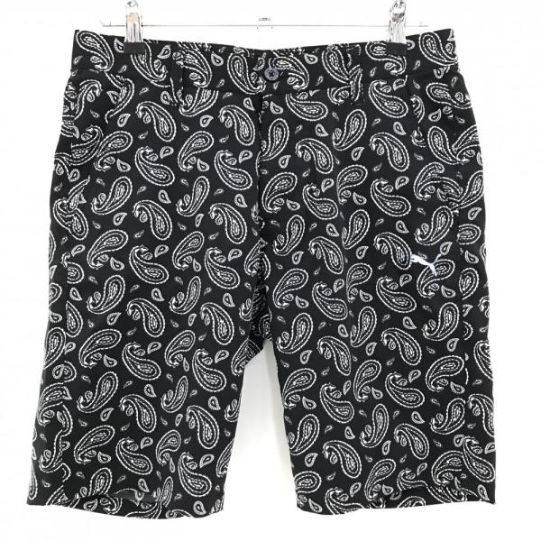 PUMA（プーマ） 【超美品】プーマ ハーフパンツ 黒×白 ペイズリー ロゴ