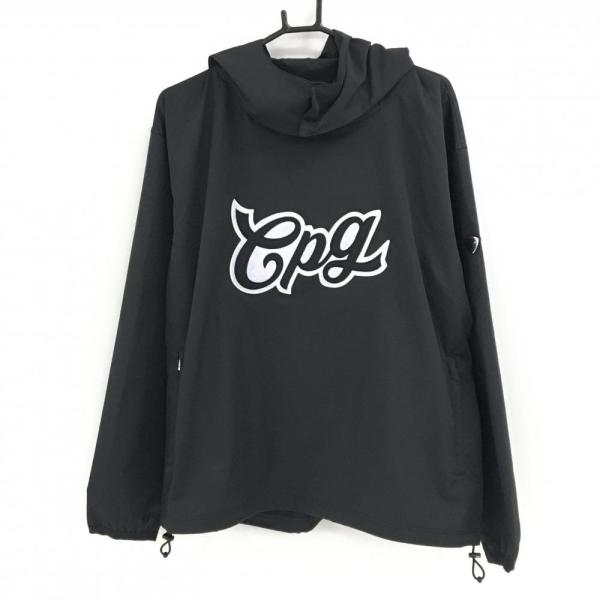 CPG GOLF 【新品】CPG フード付きブルゾン 黒×白 袖立体ロゴ フード