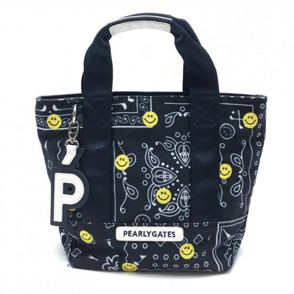 未使用級　パーリーゲイツ　カートバッグ　総柄　ゴルフ　ニコちゃん　PG ネイビー PEARLY GATES 【美品】パーリーゲイツ カートバッグ ネイビー×白