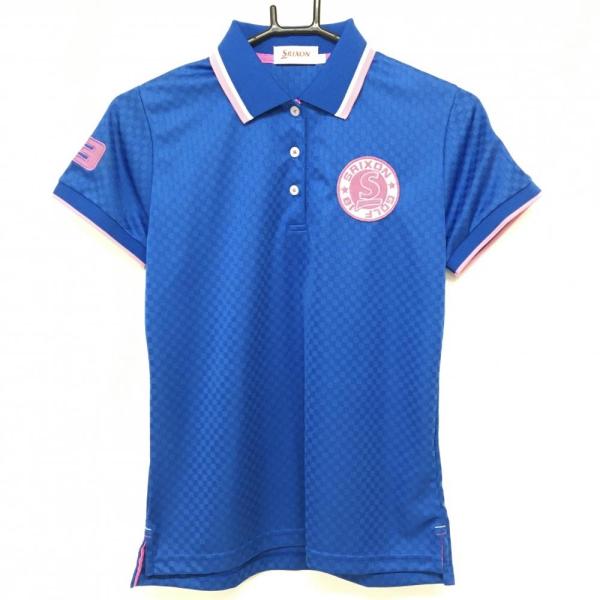 SRIXON 【超美品】スリクソン 半袖ポロシャツ ブルー×ピンク ブロック
