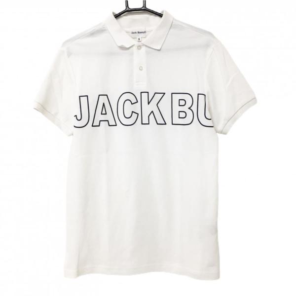 Jack Bunny!!（ジャックバニー） 半袖ポロシャツ 白×ネイビー ロゴ