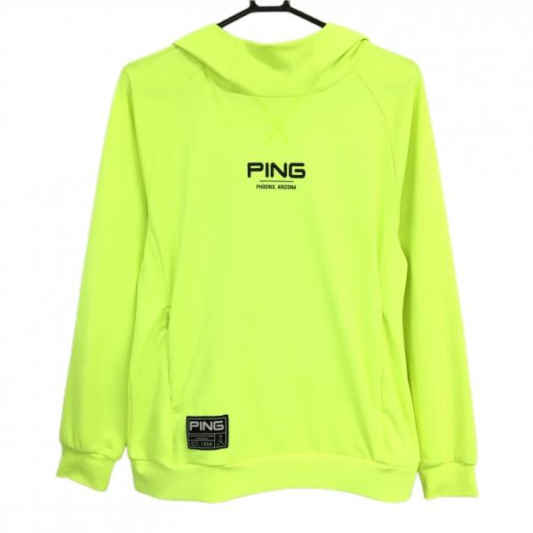 PING（ピン） 【美品】ピン パーカー 蛍光イエロー×黒 フロントロゴ
