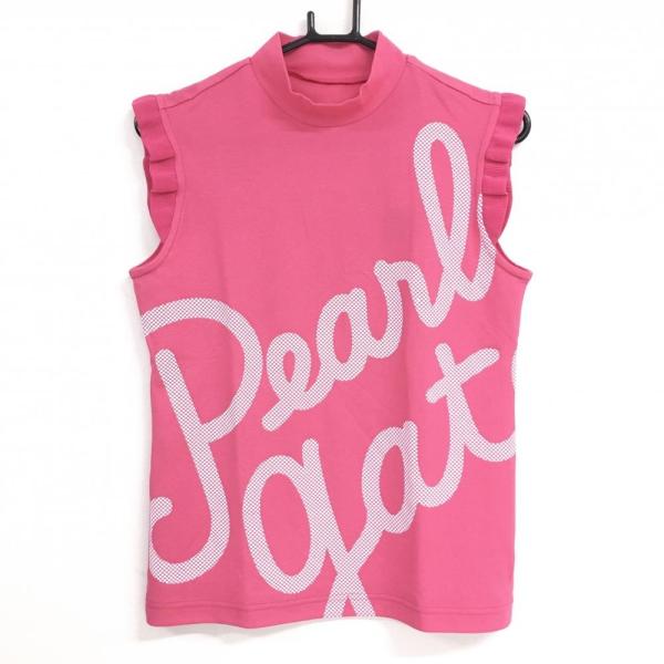 【新品】パーリーゲイツ ノースリーブハイネックシャツ ピンク×白  レディース 1(M) ゴルフウェア 2023年モデル PEARLY GATES PEARLY GATES（パーリーゲイツ） 【新品】パーリーゲイツ ノースリーブ