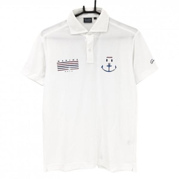 【定価2.5万】ムータマリン ゴルフ ポロシャツ メンズ5(M) ホワイト muta MARINE（ムータマリン） 【美品】ムータマリン 半袖ポロシャツ 白