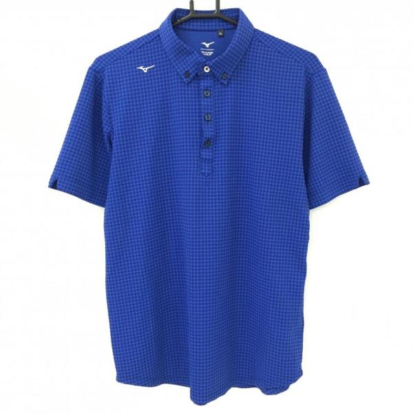 MIZUNO GOLF 【超美品】ミズノゴルフ 半袖ポロシャツ ブルー 格子柄織