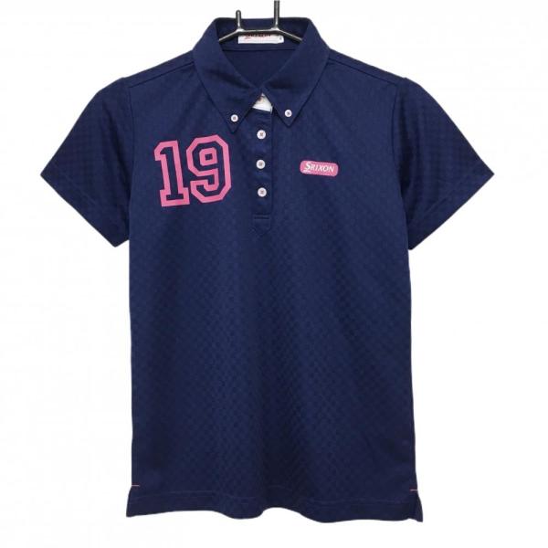 Lサイズ　白　青SRIXON スリクソン　レディース 半袖シャツ  ゴルフウェア SRIXON 【超美品】スリクソン 半袖ポロシャツ ネイビー ブロック