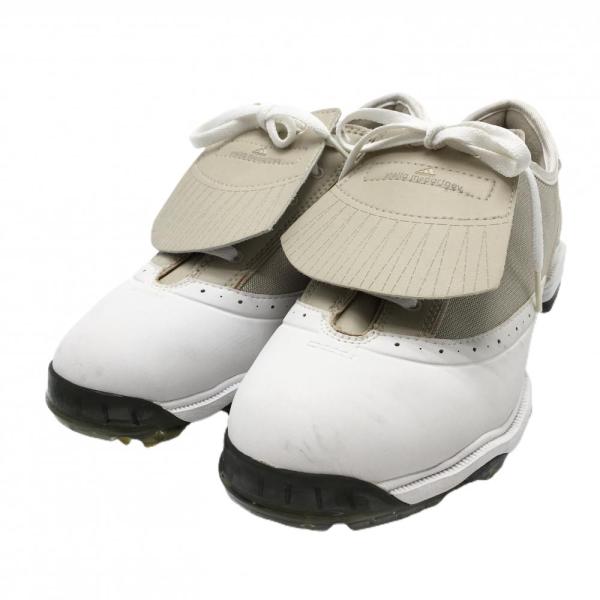 ブランド：adidasアイテム：ゴルフシューズ表記サイズ：23.5実寸サイズ：　アウトソール全長：約26.5cm　アウトソール最大幅：約10cm特徴・仕様：キルト着脱可　適応時期：商品ランク：Nコメント：つま先・シューレース周り・履き口・キ...