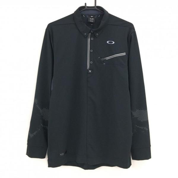 OAKLEY（オークリー） 【美品】オークリー 長袖ポロシャツ 黒×グレー
