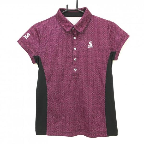 SRIXON 【超美品】スリクソン 半袖ポロシャツ ピンク×黒 ヘリンボーン