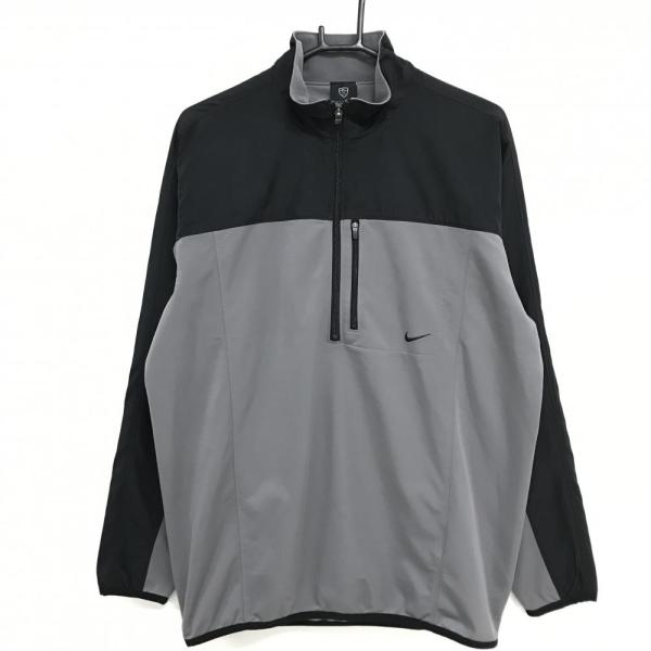 Nike Golf 黒 ジャケット NIKE（ナイキ） ナイキゴルフ ジャケット グレー×黒 袖ワッペン 裏微